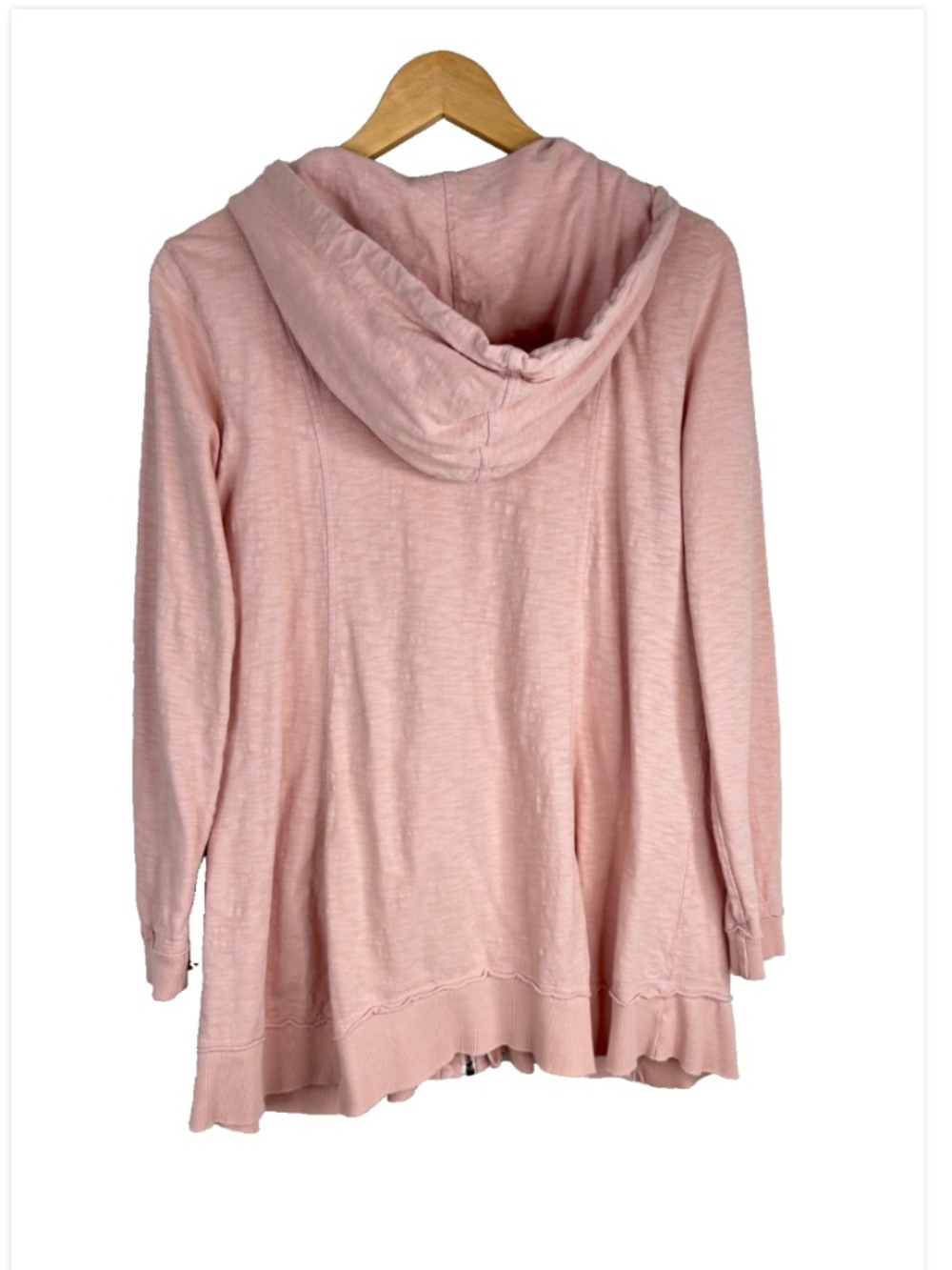 Soft Surroundings Corrina Pink Floral Embroidered Hoodie L Zip Up Boho Lagenlook - Picture 5 of 10